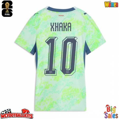Switzerland Granit Xhaka #10 Replica Away Stadium Shirt for Women World Cup 2026 Short Sleeve